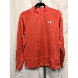Under Armour ColdGear Mock Neck Sweatshirt Coral Orange Fitted Women's SM